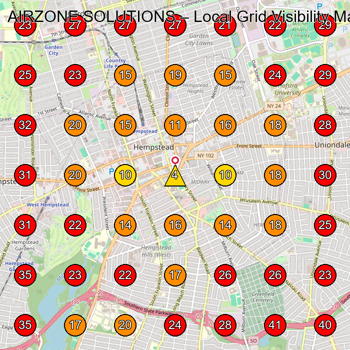 AIRZONE SOLUTIONS GeoGrid visibility map for Hvac Contractor in Hempstead